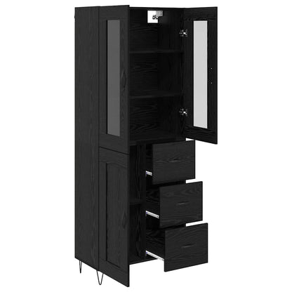 vidaXL Highboard Schwarz Eichen-Optik 69,5 x 34 x 90 cm Holzwerkstoff