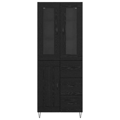vidaXL Highboard Schwarz Eichen-Optik 69,5 x 34 x 90 cm Holzwerkstoff