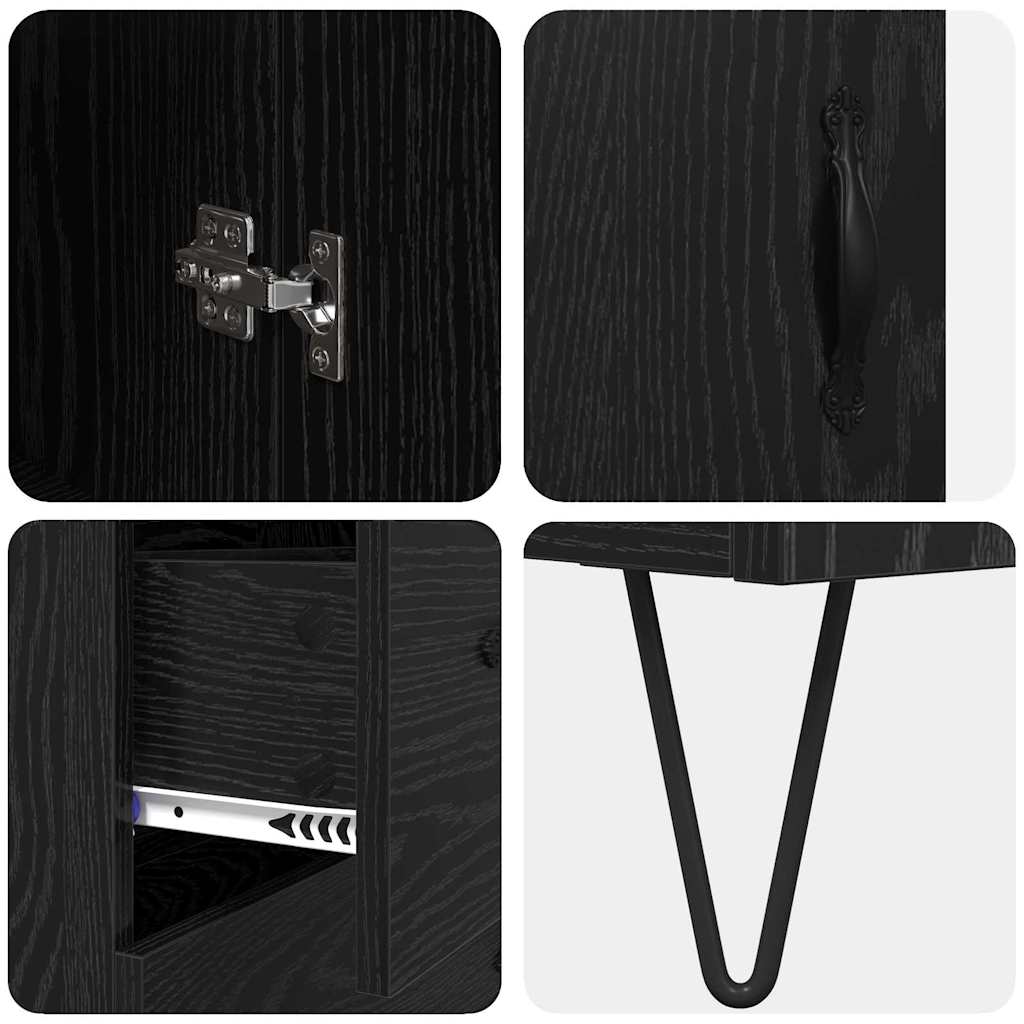vidaXL Highboard Schwarz Eichen-Optik 69,5 x 34 x 90 cm Holzwerkstoff