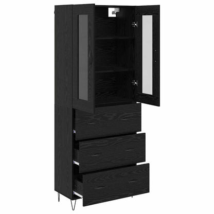 vidaXL Highboard Schwarz Eichen-Optik 69,5 x 34 x 90 cm Holzwerkstoff