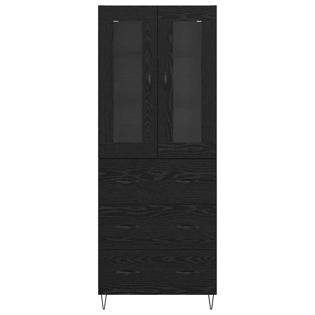 vidaXL Highboard Schwarz Eichen-Optik 69,5 x 34 x 90 cm Holzwerkstoff