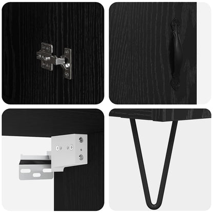 vidaXL Highboard Schwarz Eichen-Optik 69,5 x 34 x 90 cm Holzwerkstoff