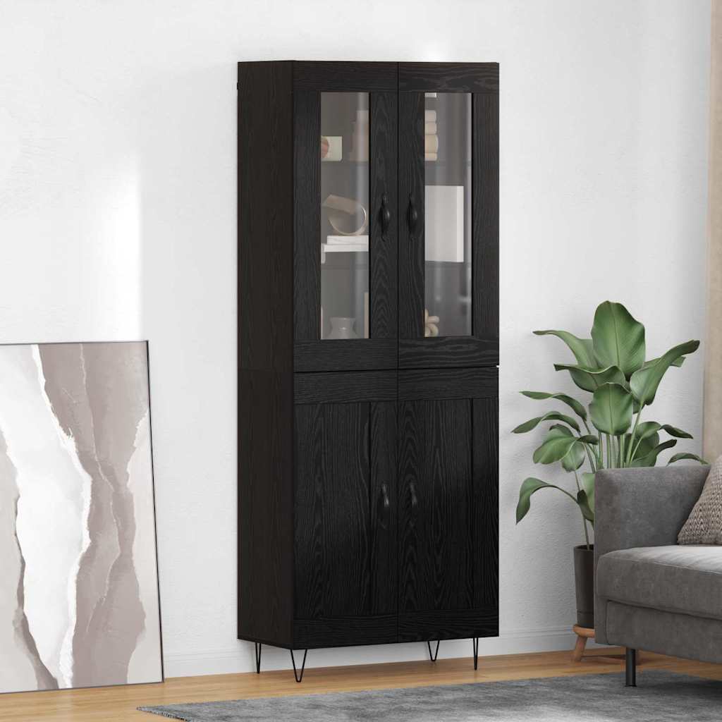 vidaXL Highboard Schwarz Eichen-Optik 69,5 x 34 x 90 cm Holzwerkstoff
