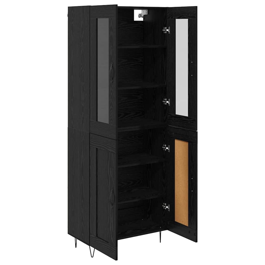 vidaXL Highboard Schwarz Eichen-Optik 69,5 x 34 x 90 cm Holzwerkstoff