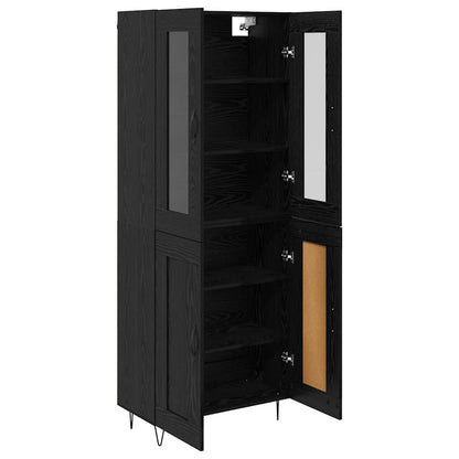 vidaXL Highboard Schwarz Eichen-Optik 69,5 x 34 x 90 cm Holzwerkstoff