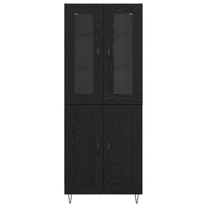 vidaXL Highboard Schwarz Eichen-Optik 69,5 x 34 x 90 cm Holzwerkstoff