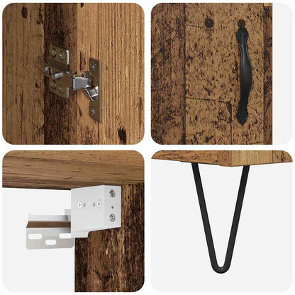 vidaXL Highboard Altholz 34,5 x 34 x 90 cm Holzwerkstoff