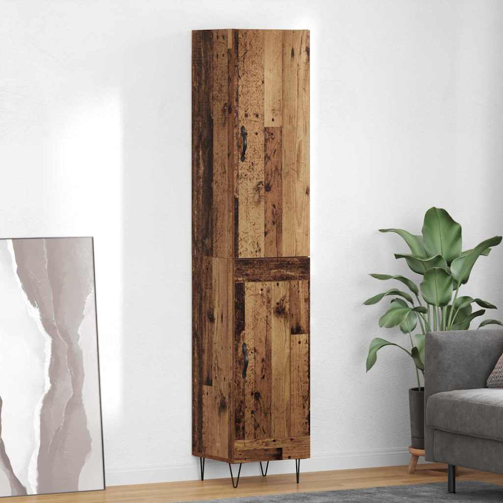 vidaXL Highboard Altholz 34,5 x 34 x 90 cm Holzwerkstoff