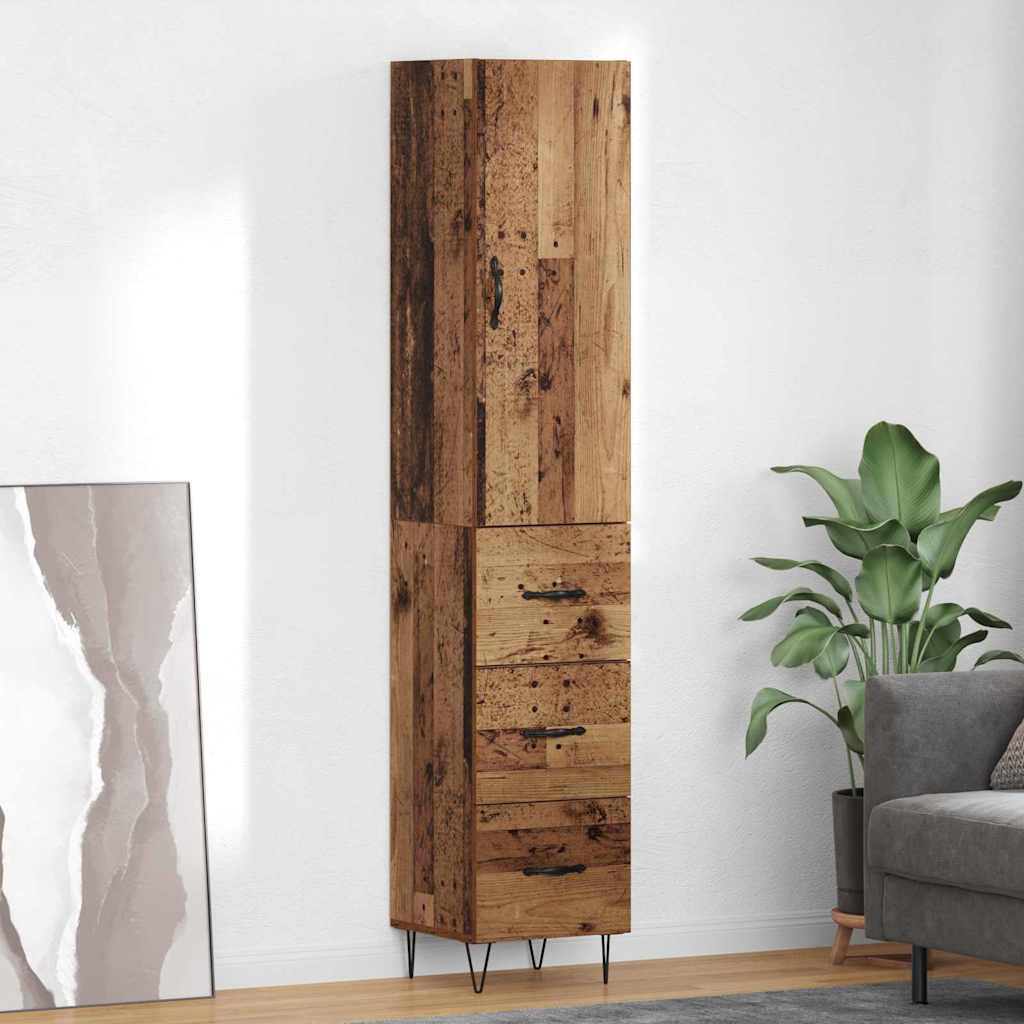 Highboard Altholz 34,5 x 34 x 90 cm Holzwerkstoff