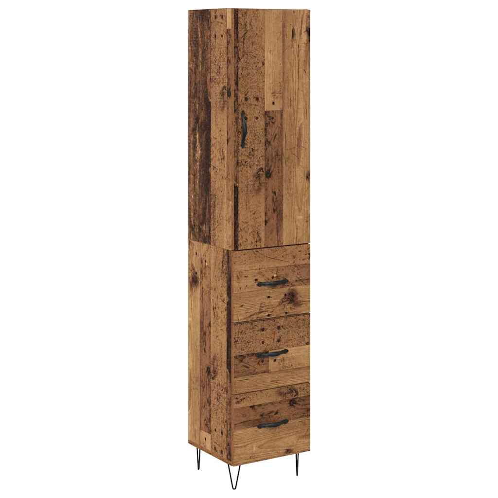 Highboard Altholz 34,5 x 34 x 90 cm Holzwerkstoff