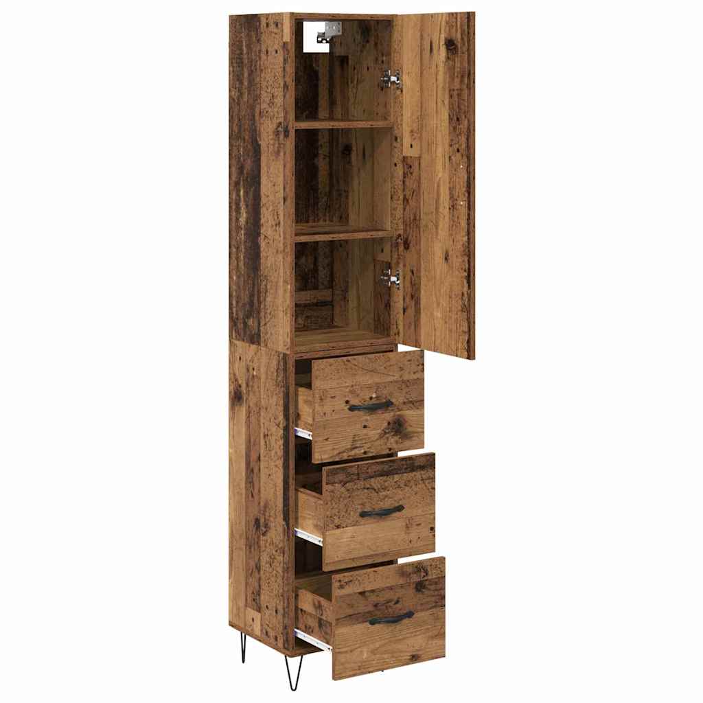 Highboard Altholz 34,5 x 34 x 90 cm Holzwerkstoff