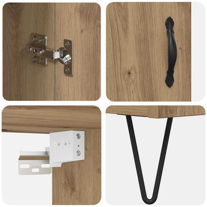 vidaXL Highboard Artisan-Eiche 34,5 x 34 x 90 cm Holzwerkstoff