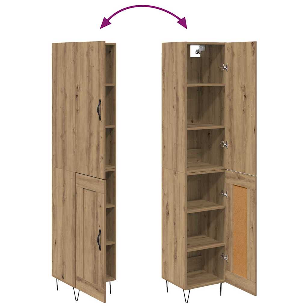 vidaXL Highboard Artisan-Eiche 34,5 x 34 x 90 cm Holzwerkstoff
