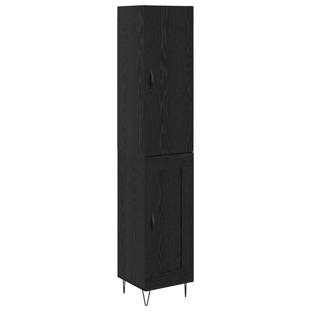 Highboard Schwarz Eichen-Optik 34,5 x 34 x 90 cm Holzwerkstoff