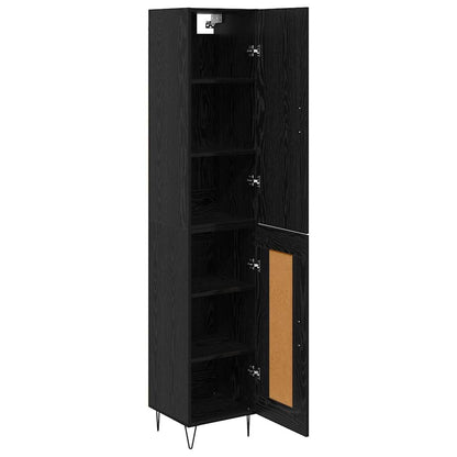 Highboard Schwarz Eichen-Optik 34,5 x 34 x 90 cm Holzwerkstoff