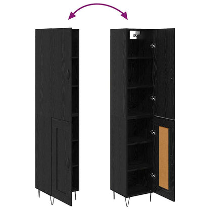 vidaXL Highboard Schwarz Eichen-Optik 34,5 x 34 x 90 cm Holzwerkstoff