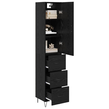 Highboard Schwarz Eichen-Optik 34,5 x 34 x 90 cm Holzwerkstoff