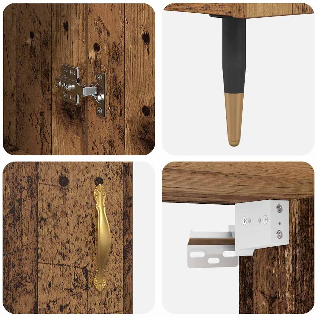 Highboard Altholz 69,5 x 34 x 90 cm Holzwerkstoff