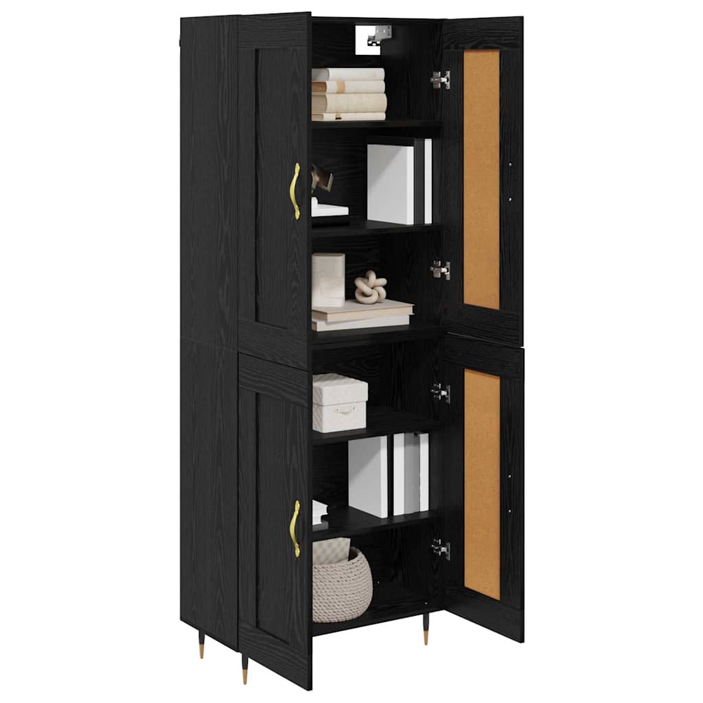 vidaXL Highboard Schwarz Eichen-Optik 69,5 x 34 x 90 cm Holzwerkstoff