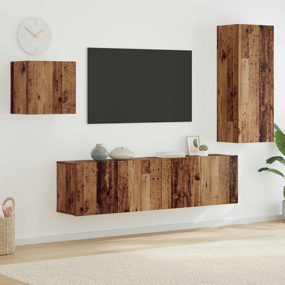 vidaXL Meubles TV muraux 4 pcs Bois de récupération Bois d'ingénierie