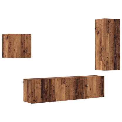 vidaXL Meubles TV muraux 4 pcs Bois de récupération Bois d'ingénierie