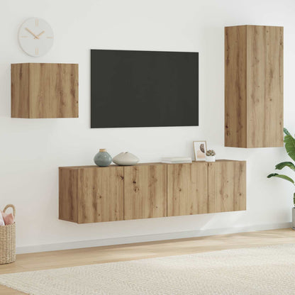 vidaXL Meubles TV muraux 4 pcs Chêne artisan Bois d'ingénierie