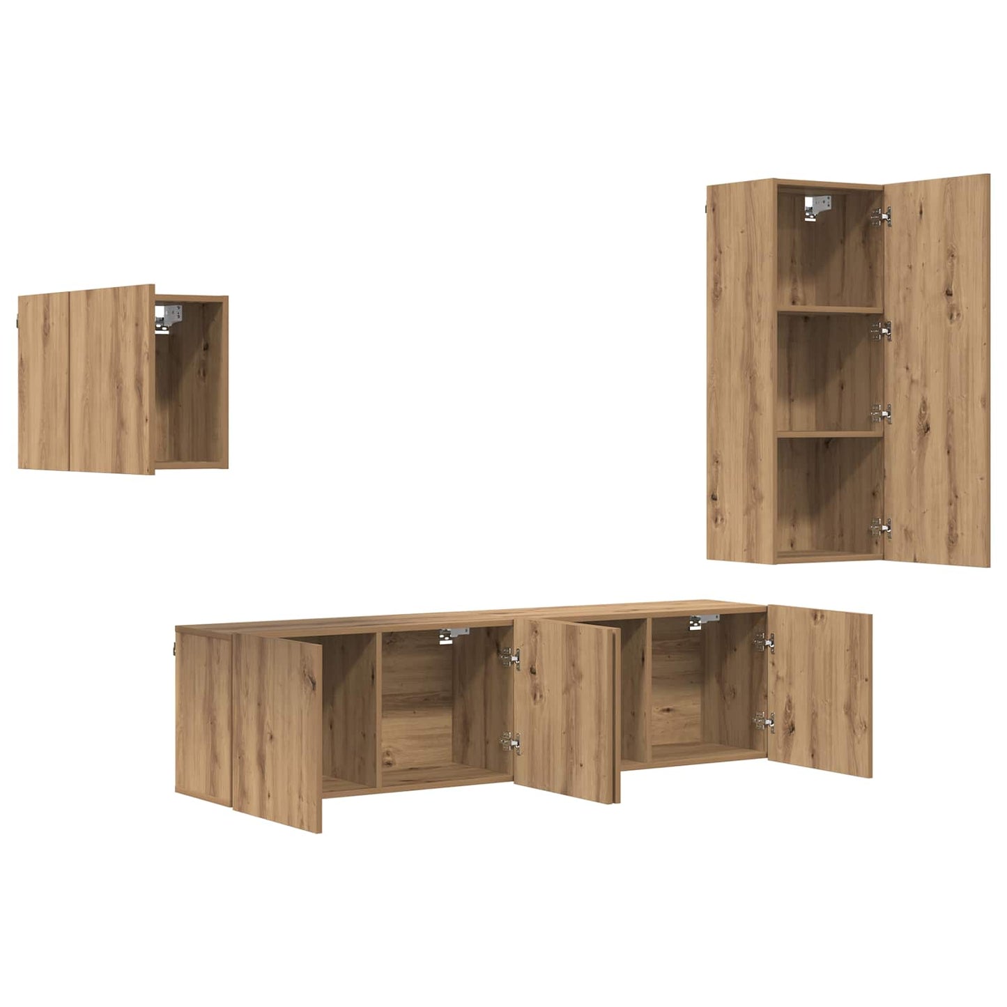 vidaXL Meubles TV muraux 4 pcs Chêne artisan Bois d'ingénierie