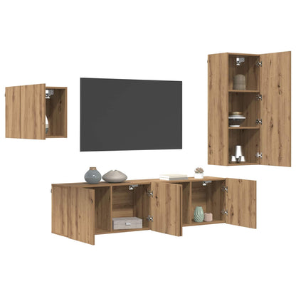 vidaXL Meubles TV muraux 4 pcs Chêne artisan Bois d'ingénierie
