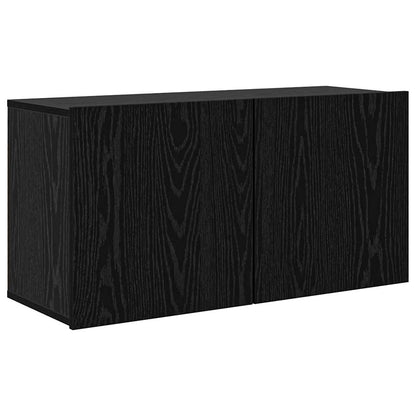 vidaXL TV-Schränk 4 pcs Schwarz Eichen-Optik Holzwerkstoff