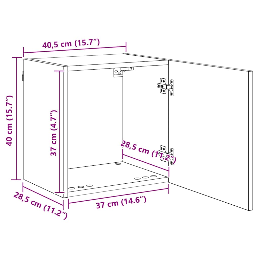 vidaXL TV-Schränk 4 pcs Schwarz Eichen-Optik Holzwerkstoff