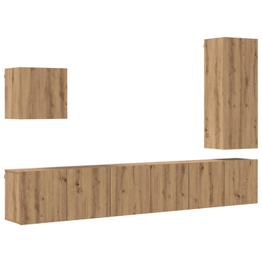vidaXL Meuble TV mural 5 pcs Chêne artisanal Bois d'ingénierie