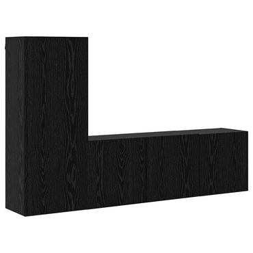 vidaXL TV-Wandmöbel 5 pcs Schwarz Eichen-Optik Holzwerkstoff