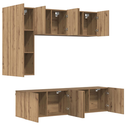 vidaXL Meubles TV muraux 5 pcs Chêne artisanal Ingénierie du bois
