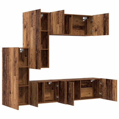vidaXL Meuble TV mural 5 pcs bois recyclé reconstitué