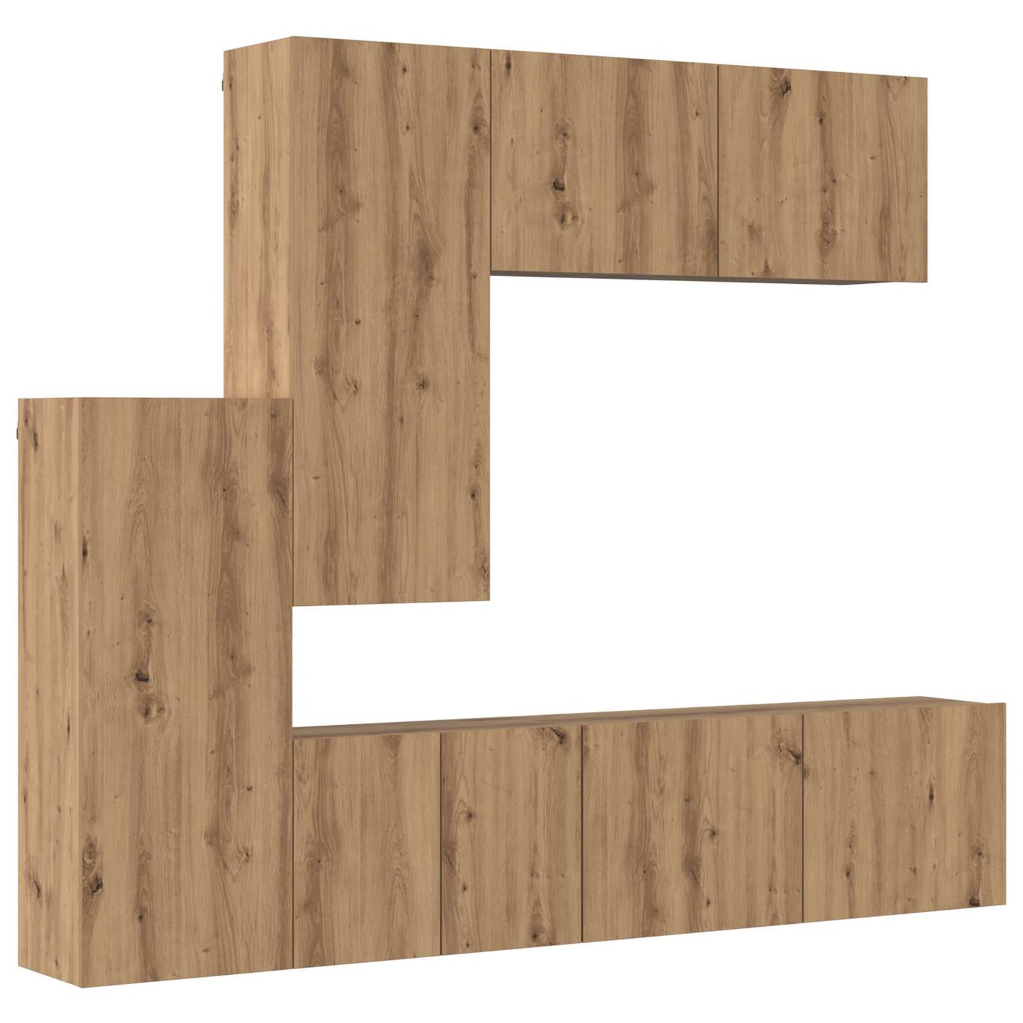 vidaXL TV-Wandmöbel Wandmontiert 5 pcs Artisan-Eiche Holzwerkstoff