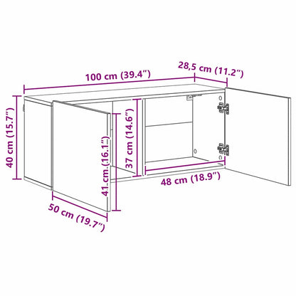 vidaXL TV-Wandmöbel 5 pcs Schwarz Eichen-Optik Holzwerkstoff