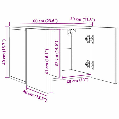 vidaXL TV-Wandmöbel 5 pcs Schwarz Eichen-Optik Holzwerkstoff