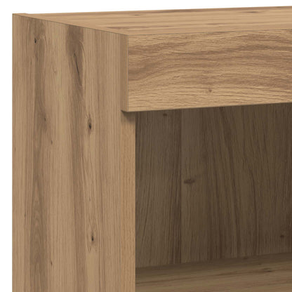 vidaXL TV-Wandgeräte mit LED-Lichtleisten 6 pcs Altholz Holzwerkstoff
