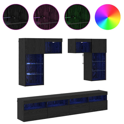 TV-Wandgeräte Wandmontiert 6 pcs Artisan-Eiche Holzwerkstoff