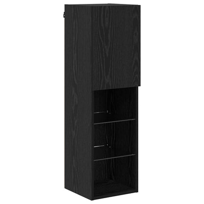 vidaXL TV-Wandschrank-Set mit LED-Lichtern 7 pcs Schwarz Eichen-Optik