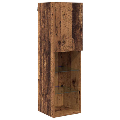 vidaXL TV-Wandregal-Set Wandmontiert 7 pcs Altholz Holzwerkstoff