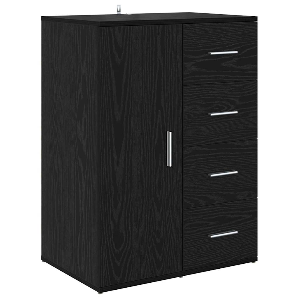 vidaXL Sideboards Corona 2 pcs Schwarz Eichen-Optik 59 x 39 x 80 cm