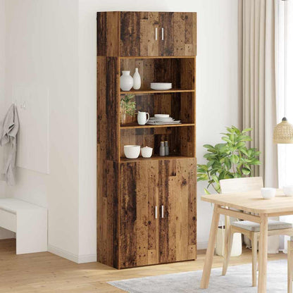 vidaXL Aufbewahrungsschrank Altholz 80 x 42,5 x 225 cm Holzwerkstoff