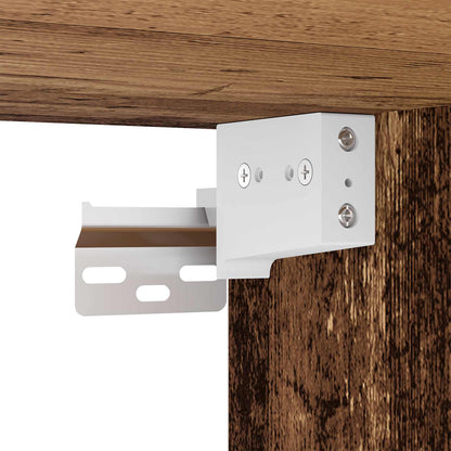 TV-Wandregale mit LED-Lichtleisten 4 pcs Altholz Holzwerkstoff