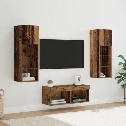 vidaXL Meubles TV muraux 4 pcs Chêne artisan Matériau à base de bois