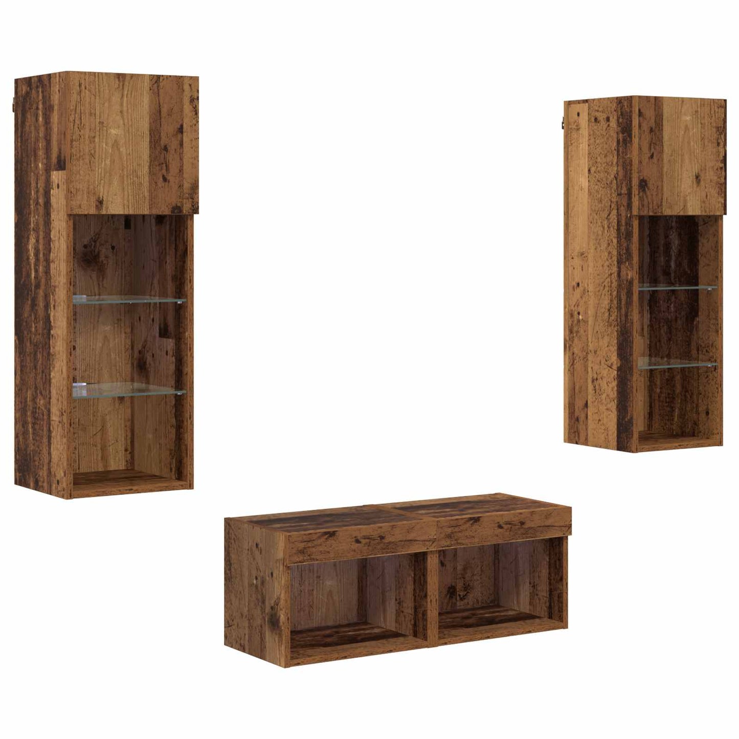vidaXL Meubles TV muraux 4 pcs Chêne artisan Matériau à base de bois