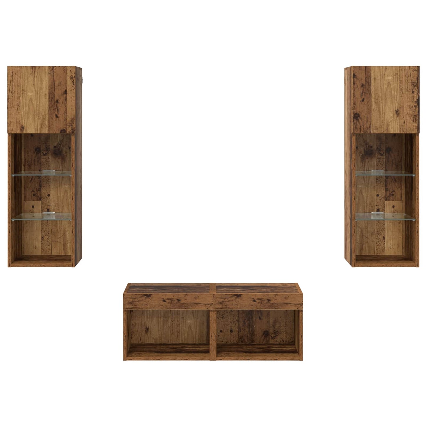 vidaXL Meubles TV muraux 4 pcs Chêne artisan Matériau à base de bois