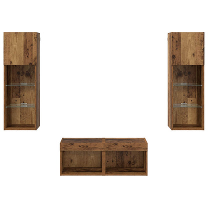 vidaXL Meubles TV muraux 4 pcs Chêne artisan Matériau à base de bois