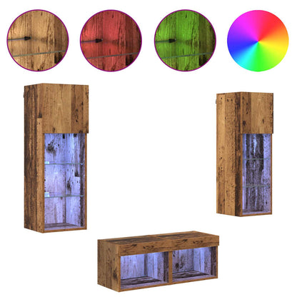 vidaXL Meubles TV muraux 4 pcs Chêne artisan Matériau à base de bois
