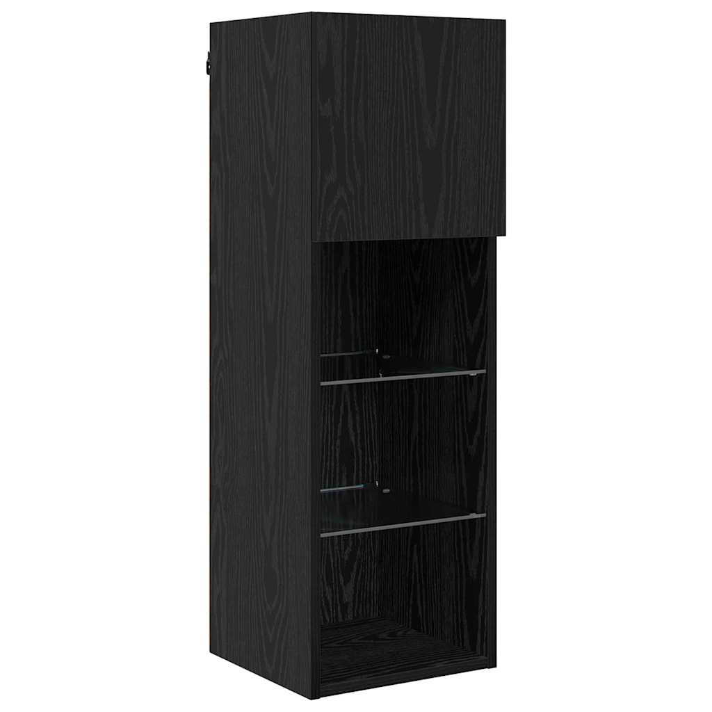 vidaXL TV-Wandgeräte 5 pcs Schwarz Eichen-Optik Holzwerkstoff